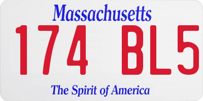 MA license plate 174BL5