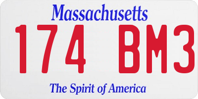 MA license plate 174BM3