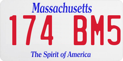 MA license plate 174BM5
