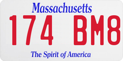 MA license plate 174BM8