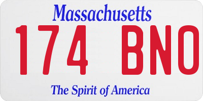 MA license plate 174BN0