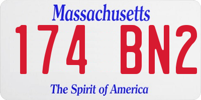 MA license plate 174BN2