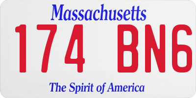 MA license plate 174BN6