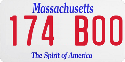 MA license plate 174BO0