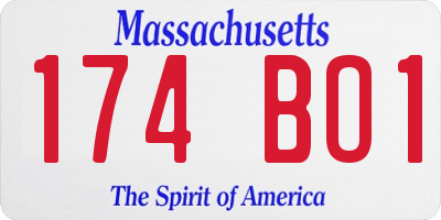 MA license plate 174BO1