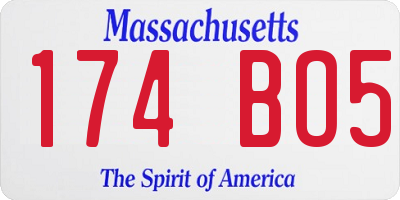 MA license plate 174BO5