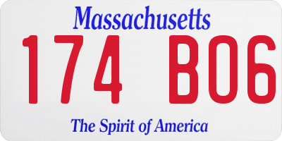 MA license plate 174BO6