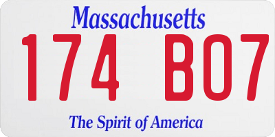 MA license plate 174BO7