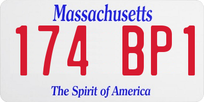 MA license plate 174BP1