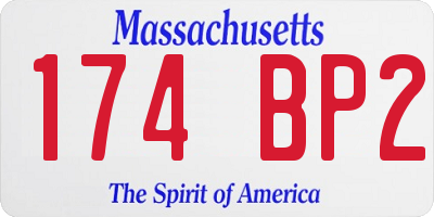 MA license plate 174BP2