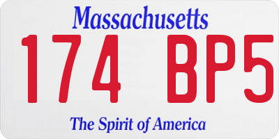 MA license plate 174BP5