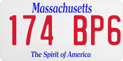 MA license plate 174BP6