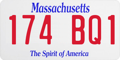 MA license plate 174BQ1