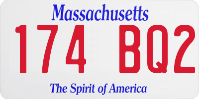 MA license plate 174BQ2