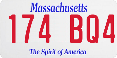 MA license plate 174BQ4