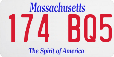 MA license plate 174BQ5