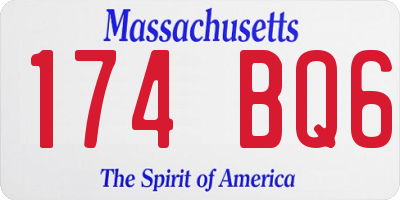 MA license plate 174BQ6