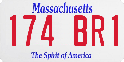 MA license plate 174BR1