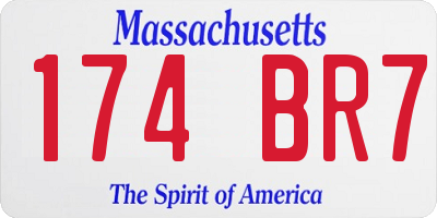 MA license plate 174BR7
