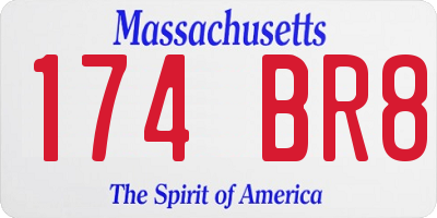 MA license plate 174BR8