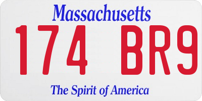 MA license plate 174BR9
