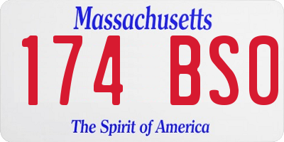 MA license plate 174BS0