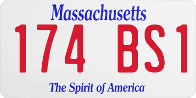 MA license plate 174BS1