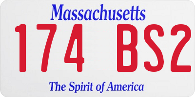 MA license plate 174BS2