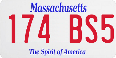 MA license plate 174BS5