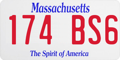 MA license plate 174BS6