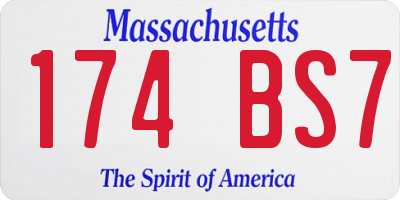 MA license plate 174BS7