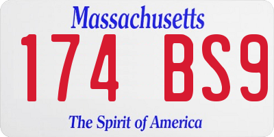 MA license plate 174BS9