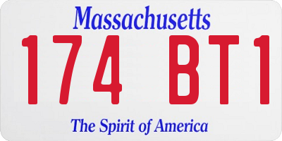 MA license plate 174BT1