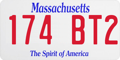 MA license plate 174BT2