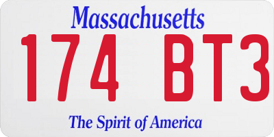 MA license plate 174BT3