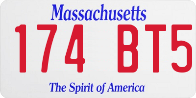 MA license plate 174BT5