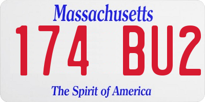 MA license plate 174BU2