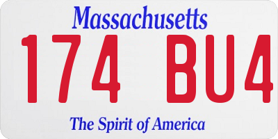 MA license plate 174BU4