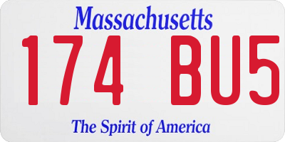 MA license plate 174BU5