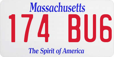 MA license plate 174BU6
