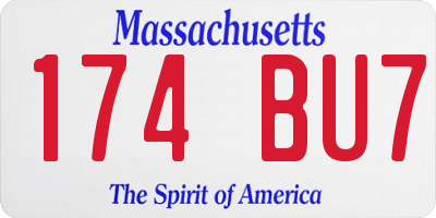 MA license plate 174BU7