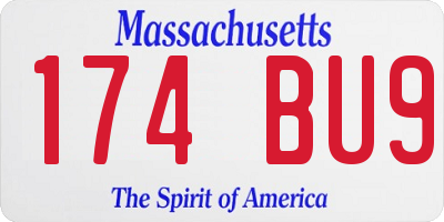 MA license plate 174BU9