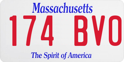MA license plate 174BV0