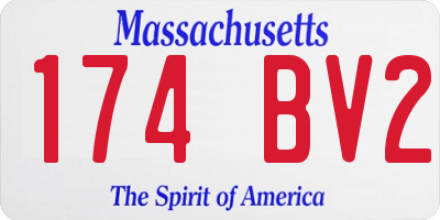 MA license plate 174BV2