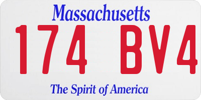 MA license plate 174BV4