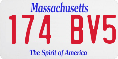 MA license plate 174BV5