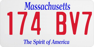 MA license plate 174BV7