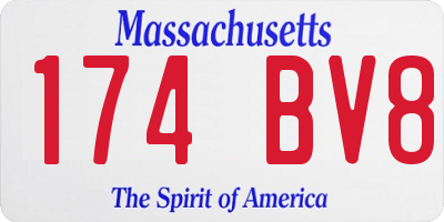 MA license plate 174BV8