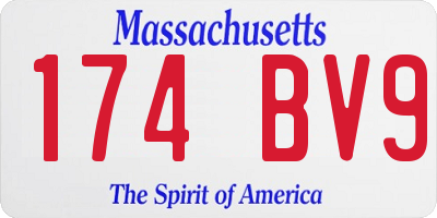 MA license plate 174BV9
