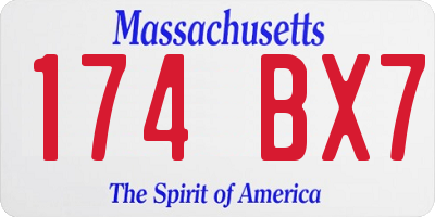 MA license plate 174BX7